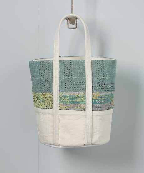 ARTE POVERA｜【 ARTEA - 26SP47 】 インドキルトラリー＆フランスシーツMIX NEW ラウンドBAG (M)