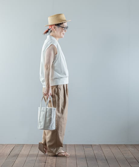 ARTE POVERA｜【 26SU71 】 フランスUSEDシーツMIX RE-ステンシルラウンドBAG