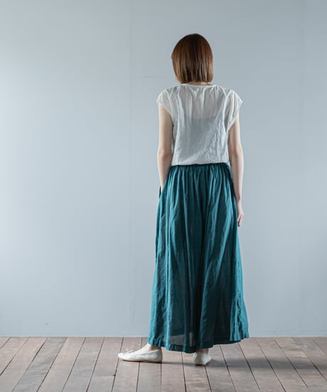 ATPOVA｜【 26SU47(TEIBAN - ATP024) 】 リネンコットン ギャザリングPT(総丈95cm)(製品染)