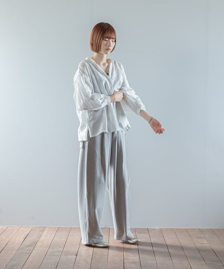 ATPOVA｜【 2026spring03 】 インドサリーストライプ ギャザーSH