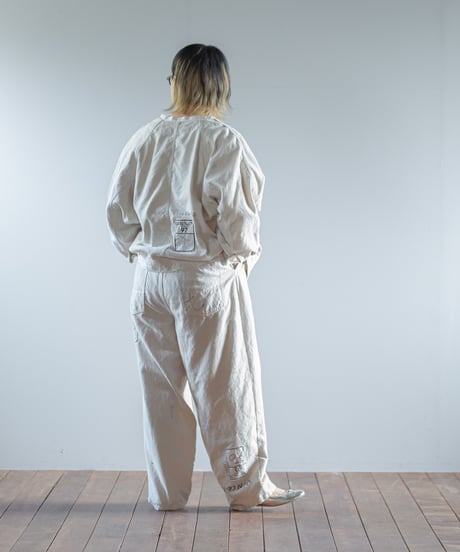 ARTE POVERA｜【 ARTEA - 26SP35 】 フランスUSEDシーツMIX ステンシルノーカラーワークJKT
