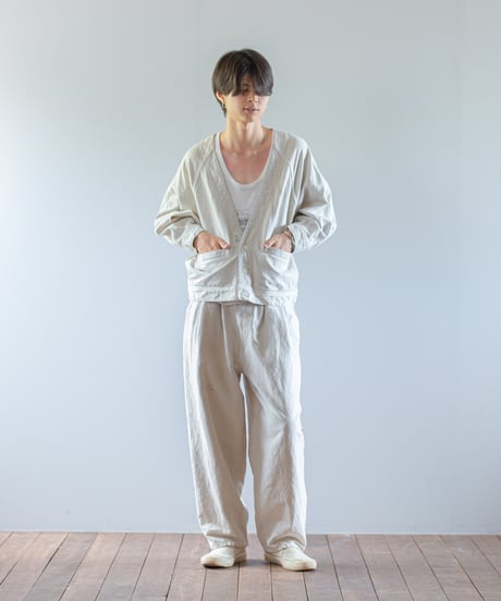 ARTE POVERA｜【 ARTEA - 26SP35 】 フランスUSEDシーツMIX ステンシルノーカラーワークJKT