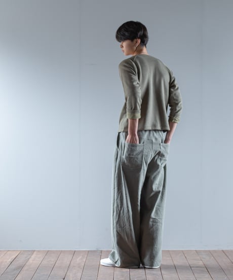 ARTE POVERA｜【 2025winter17 】 イタリアヘリンボーンベッドシーツ RE-2タックワイドパンツ