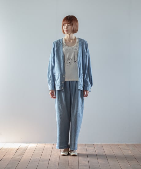 ATPOVA｜【 2026spring70 】 12OZデニムライトダメージ加工 ノーカラーワークJKT
