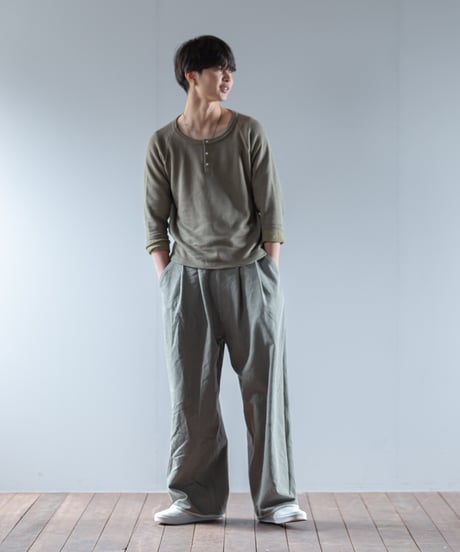 ARTE POVERA｜【 2025winter17 】 イタリアヘリンボーンベッドシーツ RE-2タックワイドパンツ