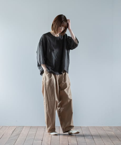 ATPOVA｜【 26SU45(TEIBAN - ATP025) 】 リネンコットン wideクルーT(製品染)