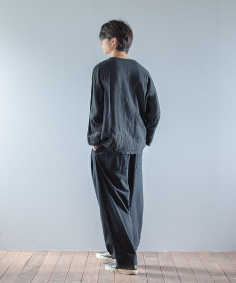 ATPOVA｜【2026spring49(TEIBAN - ATP004)】 リネン染め 8分袖クルーT(製品染)
