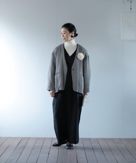 ATPOVA｜【 2025winter24 】 コットンウール ノーカラーJKT（裏付き）