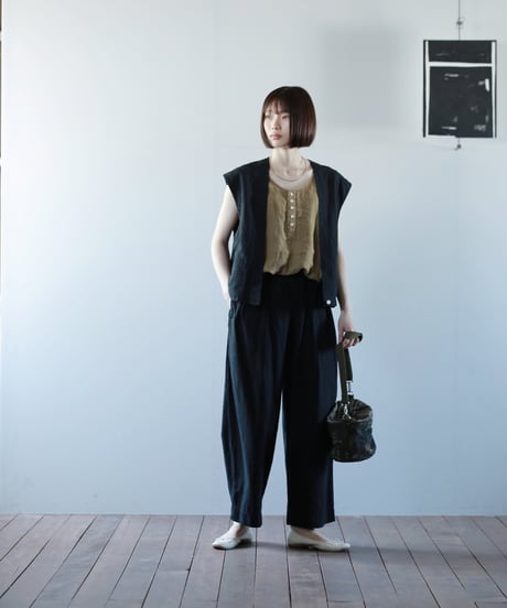 ★ATPOVA｜【 26SU49 】 リネンコットン ショートベスト(製品染)