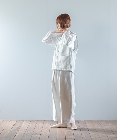 ★ATPOVA｜【 2026spring10 】 セレモニー リネンポリエステル混 Vネックベスト