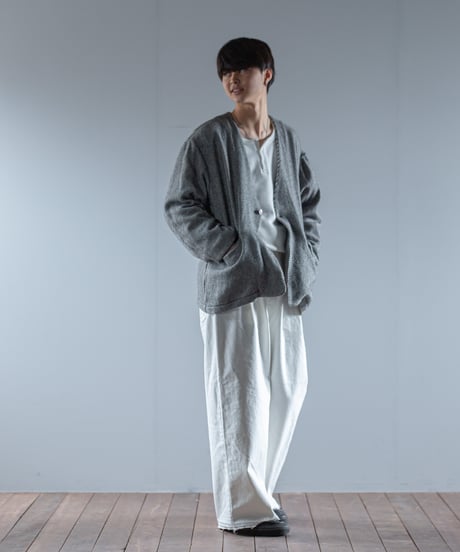ATPOVA｜【 2025winter24 】 コットンウール ノーカラーJKT（裏付き）