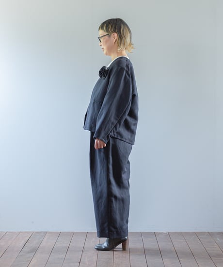 ★ATPOVA｜【 2026spring12 】 セレモニー リネンポリエステル混 ノーカラーJKT