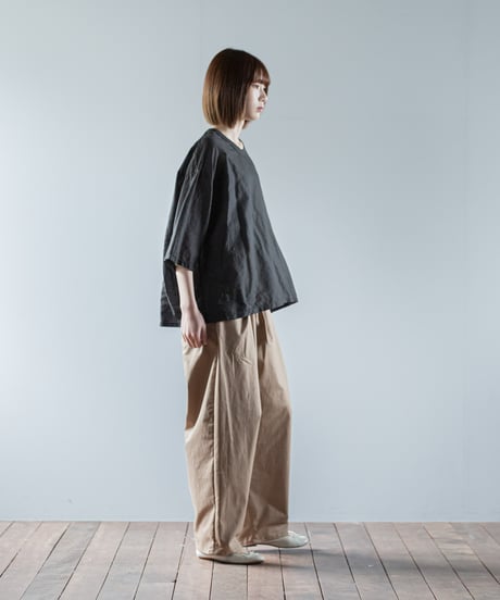 ATPOVA｜【 26SU45(TEIBAN - ATP025) 】 リネンコットン wideクルーT(製品染)