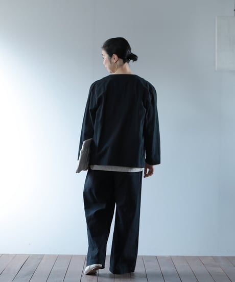ATPOVA｜【 2025spring61 】コットンリネン製品染 ノーカラーJKT