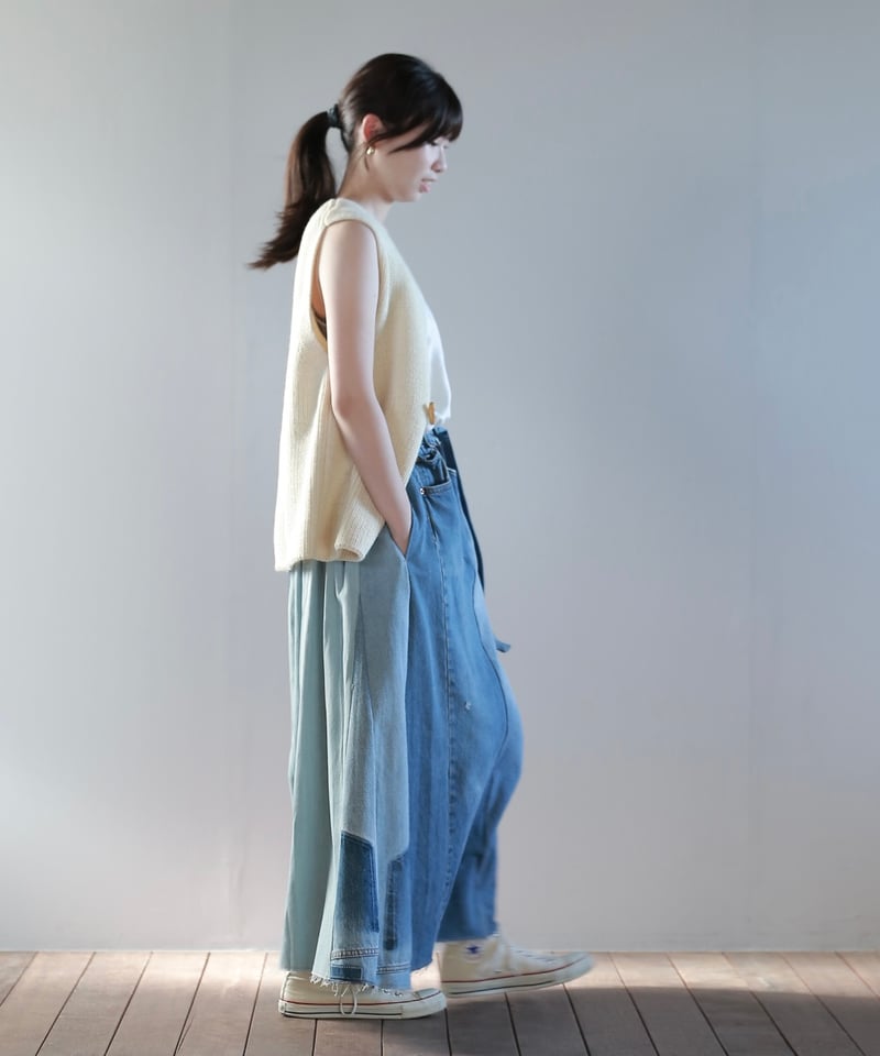 【一点物】リメイク Levi’s×ヴィンテージ スカート デニム×柄切替 一点物】リメイク Levi's×ヴィンテージ スカート デニム×柄切替