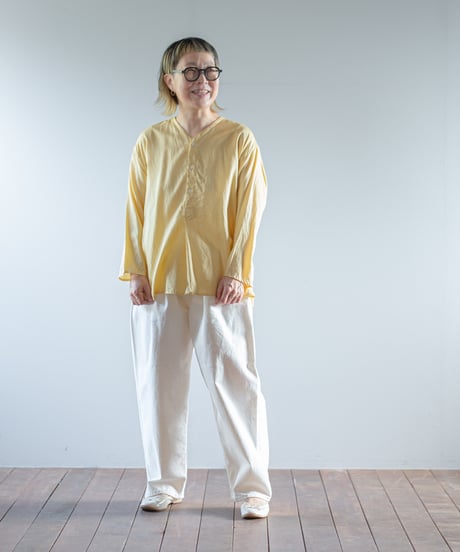 ATPOVA｜【 2026spring37 】 コットンカルゼ洗いざらし VネックSH