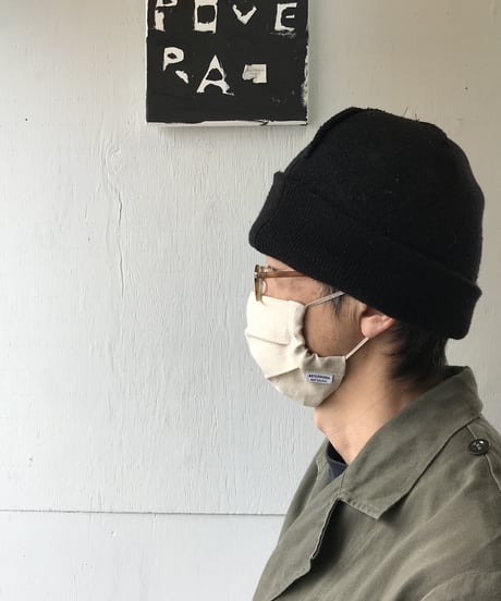 ★ARTEA｜【 artea-mask002 】洗えるリネンマスク（ポケット付）nat