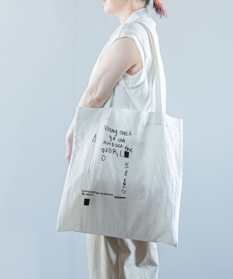 ATPOVA｜【 26SU26 】 NATSUME X ANTONE コラボ 「若者よ！旅に出よ！！」 コットンリネントートBAG④