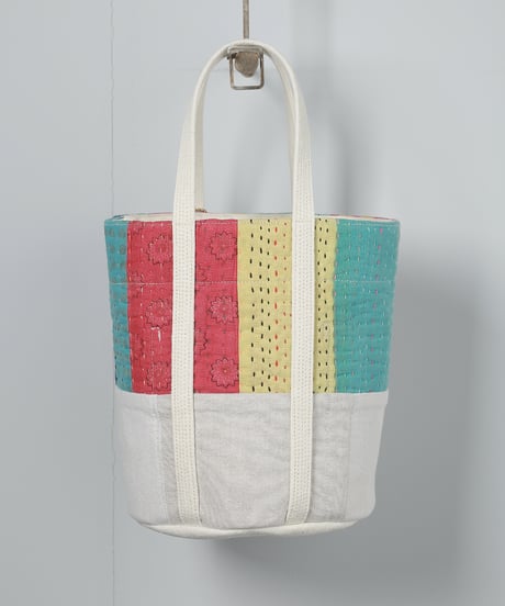 ARTE POVERA｜【 ARTEA - 26SP47 】 インドキルトラリー＆フランスシーツMIX NEW ラウンドBAG (M)