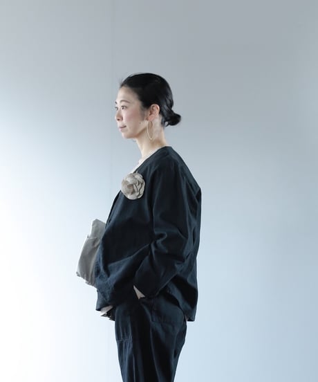 ATPOVA｜【 2025spring61 】コットンリネン製品染 ノーカラーJKT