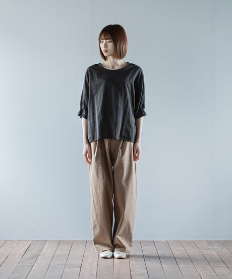 ATPOVA｜【 26SU43 】 リネンコットン クルーSH(製品染)
