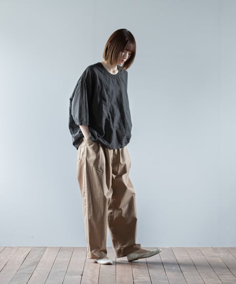 ATPOVA｜【 26SU45(TEIBAN - ATP025) 】 リネンコットン wideクルーT(製品染)
