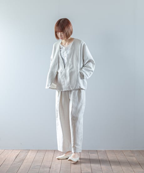 ★ATPOVA｜【 2026spring12 】 セレモニー リネンポリエステル混 ノーカラーJKT