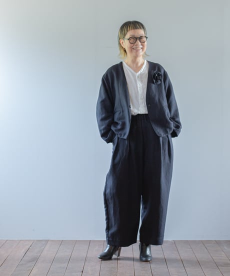 ★ATPOVA｜【 2026spring12 】 セレモニー リネンポリエステル混 ノーカラーJKT