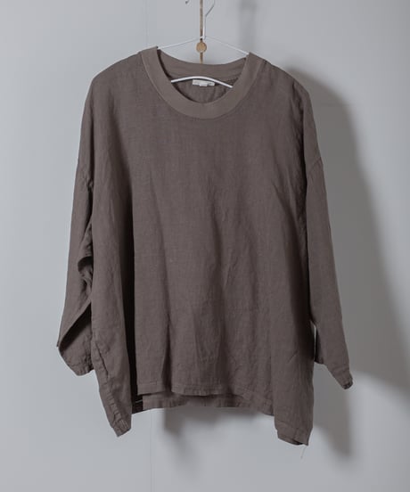 ATPOVA｜【2026spring49(TEIBAN - ATP004)】 リネン染め 8分袖クルーT(製品染)