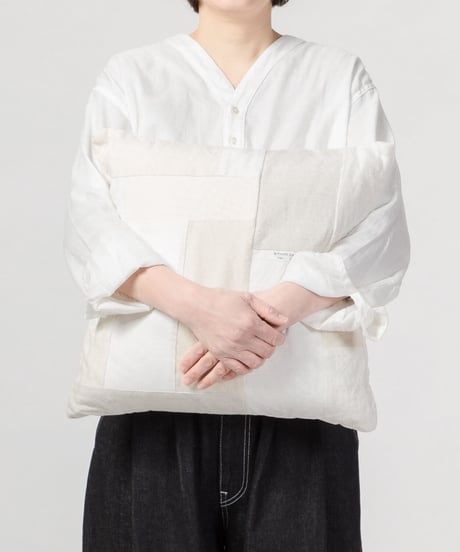 ★ARTEA｜【 artea-patch004-wht 】リネン MIX パッチワーク  クッション（45×45）