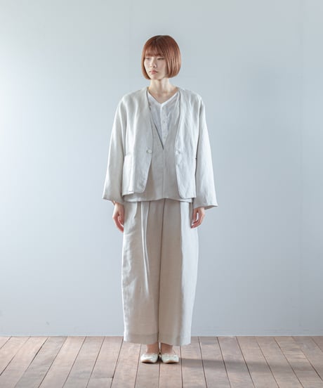 ★ATPOVA｜【 2026spring12 】 セレモニー リネンポリエステル混 ノーカラーJKT