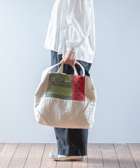 ARTE POVERA｜【 ARTEA - 26SP45 】 インドキルトラリー＆フランスシーツMIX トート＆ショルダーBAG