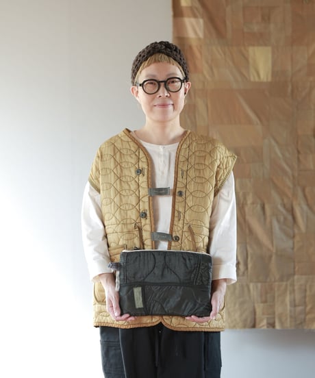 ★ARTE POVERA｜【 artea-fw2378 】U.Sキルトライナー製品染 RE-ポーチ（M）