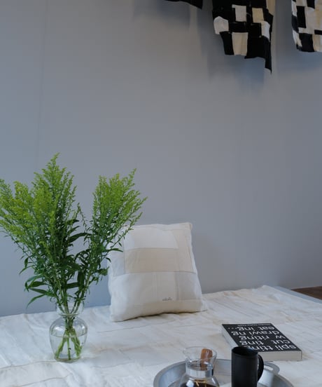 ★ARTEA｜【 artea-patch004-wht 】リネン MIX パッチワーク  クッション（45×45）
