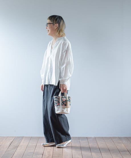 ARTE POVERA｜【 ARTEA - 26SP46 】 インドキルトラリー＆フランスシーツMIX NEW ラウンドBAG (S)