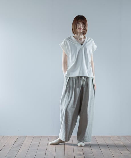 ARTE POVERA｜【 26SU36 】 イタリアヘリンボーンシーツ RE-2タックイージーパンツ