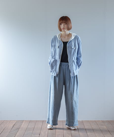 ARTE POVERA｜【 ARTEA - 26SP69 】 シャンブレーライトダメージ加工 RE-フードカバーオール