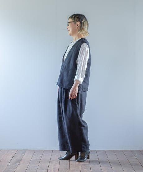 ★ATPOVA｜【 2026spring10 】 セレモニー リネンポリエステル混 Vネックベスト