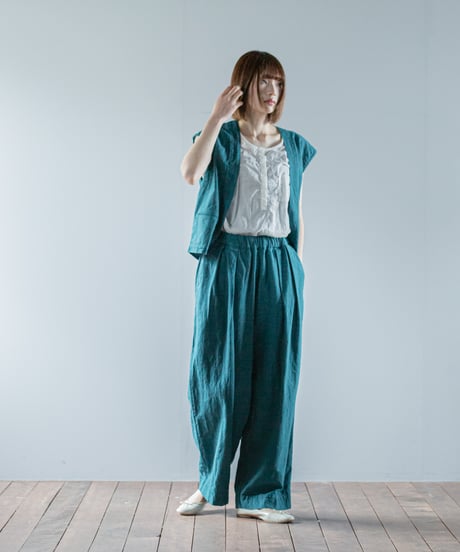 ATPOVA｜【 26SU49 】 リネンコットン ショートベスト(製品染)
