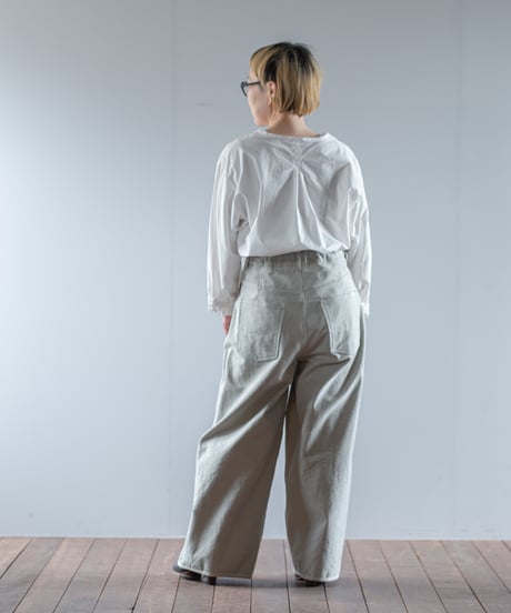 ARTE POVERA｜【 2025winter17 】 イタリアヘリンボーンベッドシーツ RE-2タックワイドパンツ