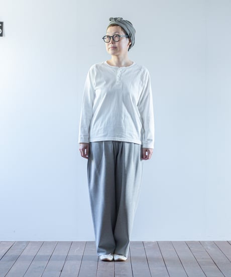 ATPOVA｜【 2025spring15 】16/-ムライト天竺 ラグランヘンリーT
