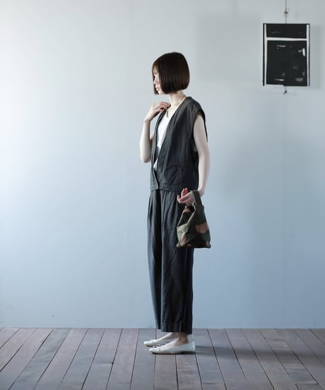 ★ATPOVA｜【 26SU49 】 リネンコットン ショートベスト(製品染)