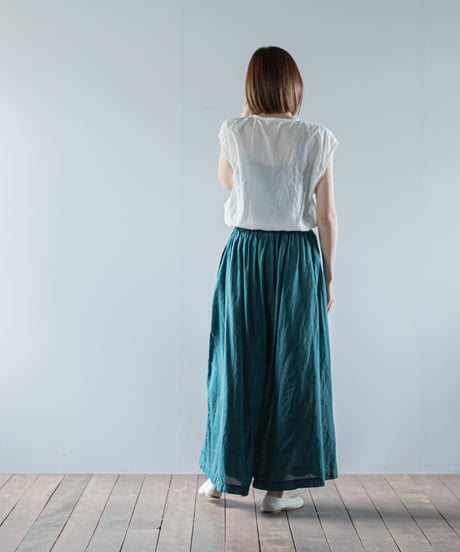 ATPOVA｜【 26SU47(TEIBAN - ATP024) 】 リネンコットン ギャザリングPT(総丈95cm)(製品染)