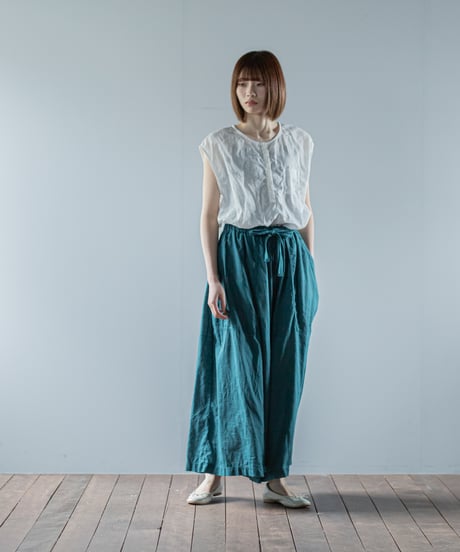 ATPOVA｜【 26SU47(TEIBAN - ATP024) 】 リネンコットン ギャザリングPT(総丈95cm)(製品染)