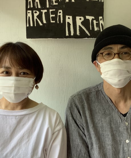 ★ARTEA ｜【 artea-mask001 】洗えるリネンマスク（ポケット付）wht