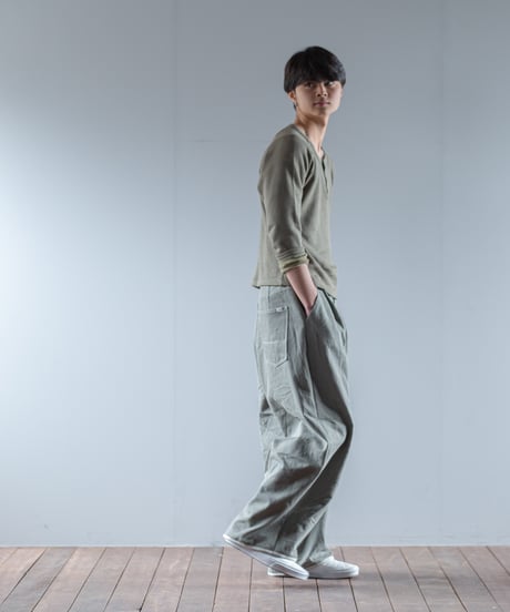 ARTE POVERA｜【 2025winter17 】 イタリアヘリンボーンベッドシーツ RE-2タックワイドパンツ