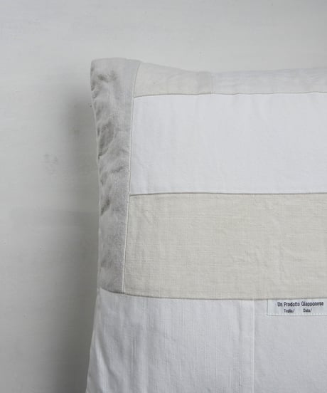 ★ARTEA｜【 artea-patch004-wht 】リネン MIX パッチワーク  クッション（45×45）