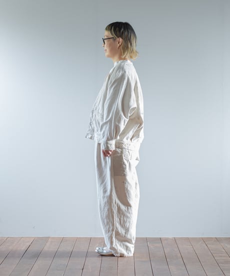ARTE POVERA｜【 ARTEA - 26SP35 】 フランスUSEDシーツMIX ステンシルノーカラーワークJKT
