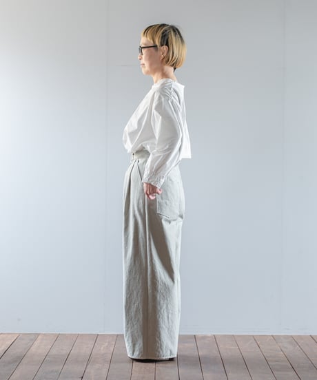 ARTE POVERA｜【 2025winter17 】 イタリアヘリンボーンベッドシーツ RE-2タックワイドパンツ