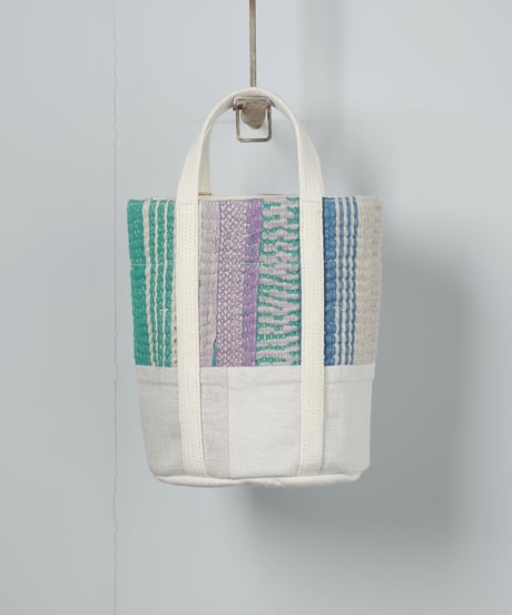 ARTE POVERA｜【 ARTEA - 26SP46 】 インドキルトラリー＆フランスシーツMIX NEW ラウンドBAG (S)